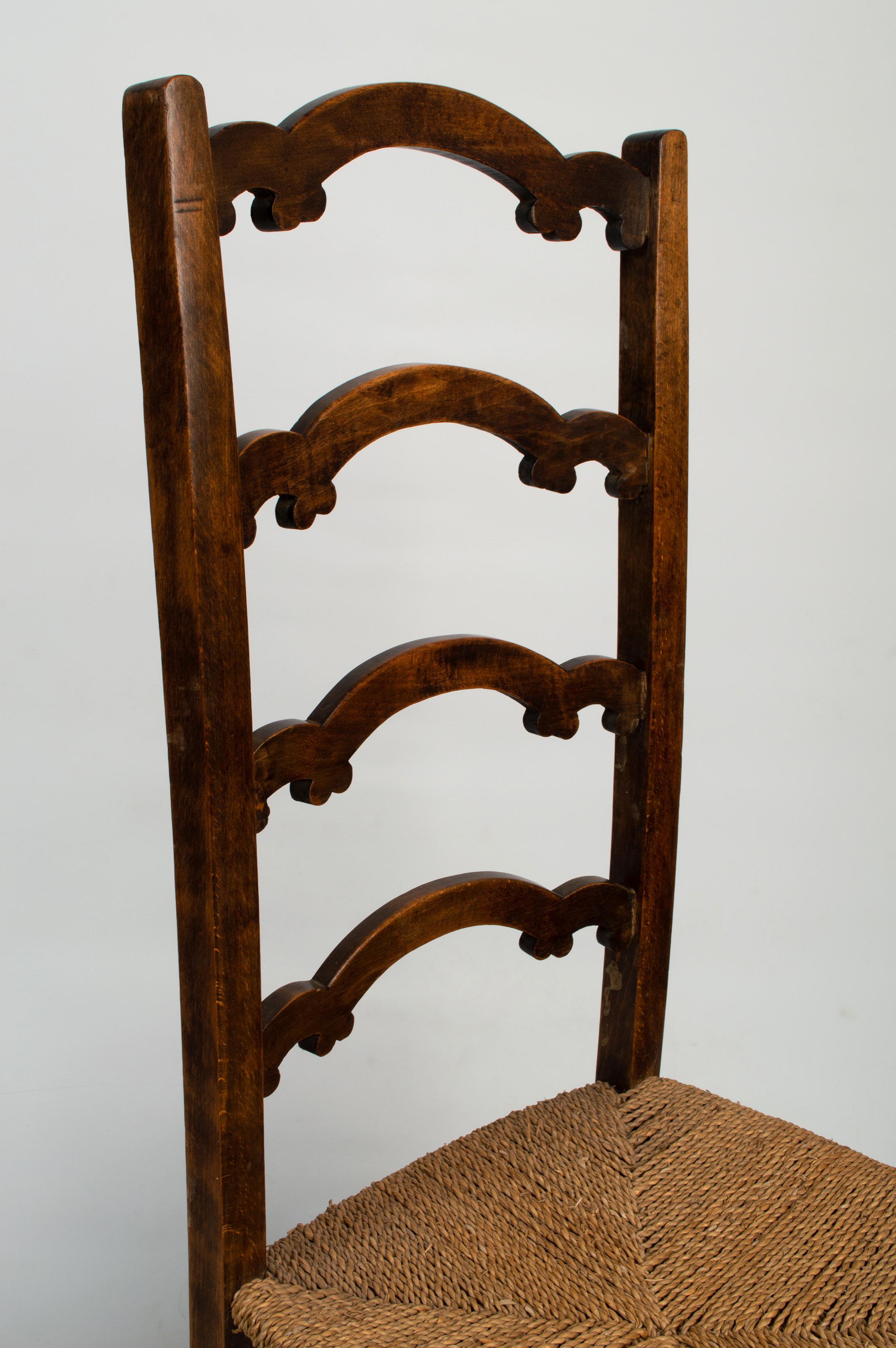 19th Century Pair Antique English Arts & Crafts William Birch Liberty & Co. Rush Chairs For Sale