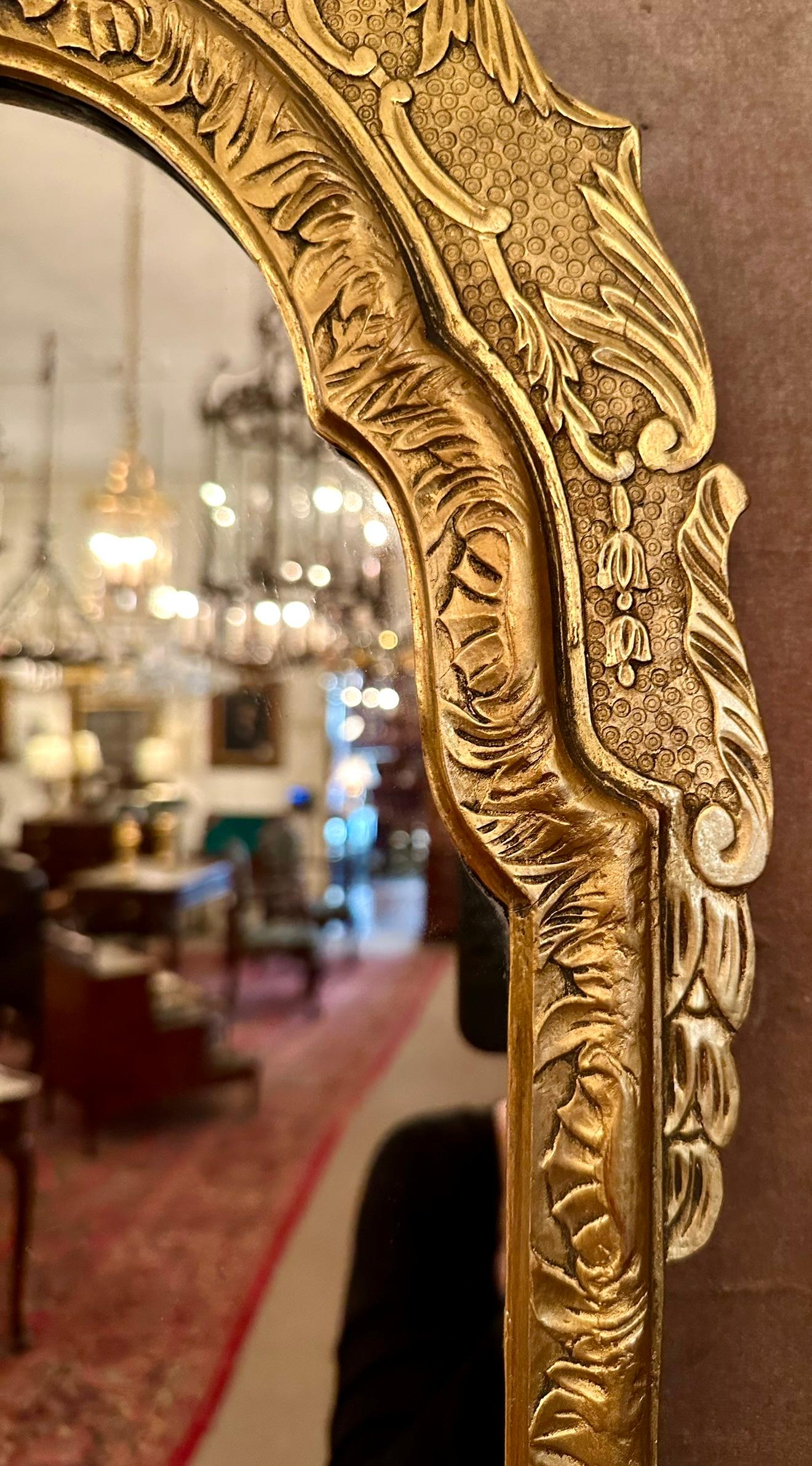 Pair Antique English Carved Gilt Wood Mirrors, Circa 1890-1910. For Sale 2