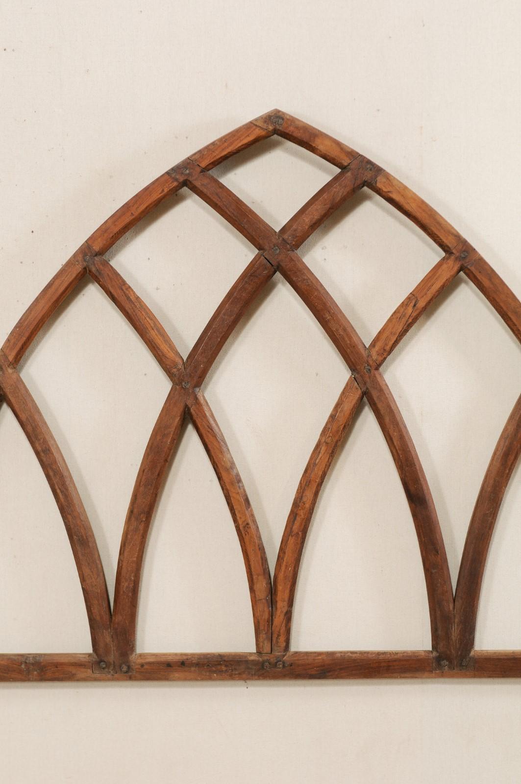 Pair of Antique English Gothic Arch Window Frames 1