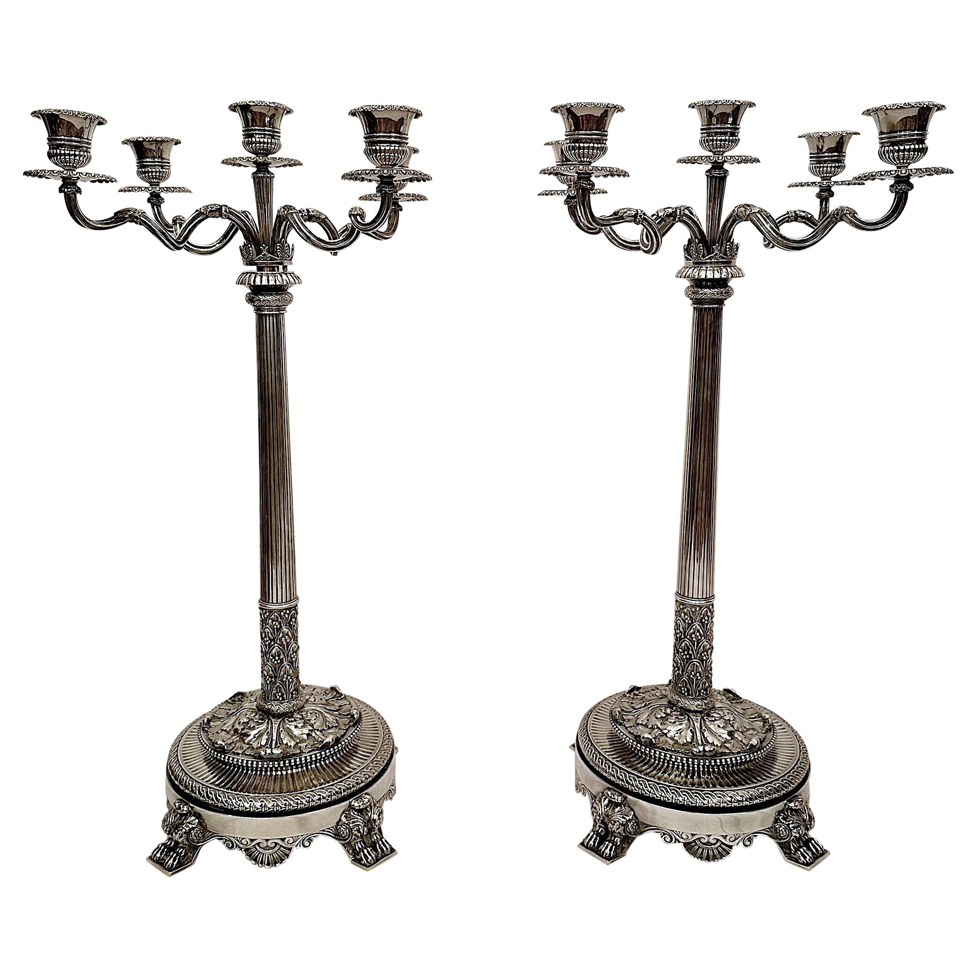 Pair Antique English "Hunt
Roskell" Sterling Silver Candelabra Hallmarked 1869