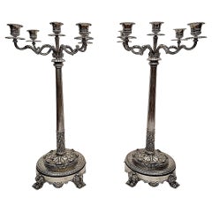 Pair Antique English "Hunt
Roskell" Sterling Silver Candelabra Hallmarked 1869