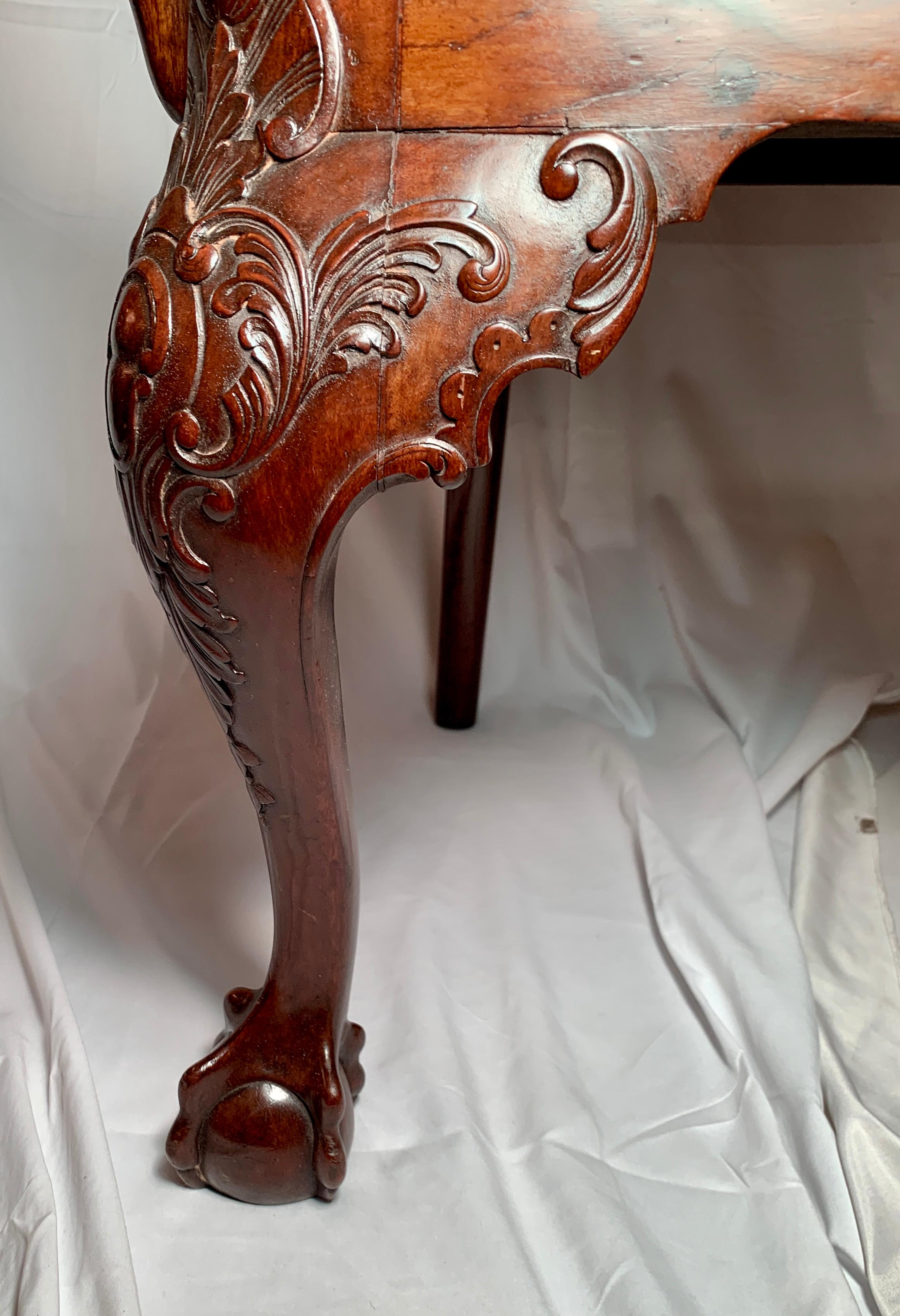 Pair Antique English Mahogany Arm Chairs, Circa 1850-1870 For Sale 2