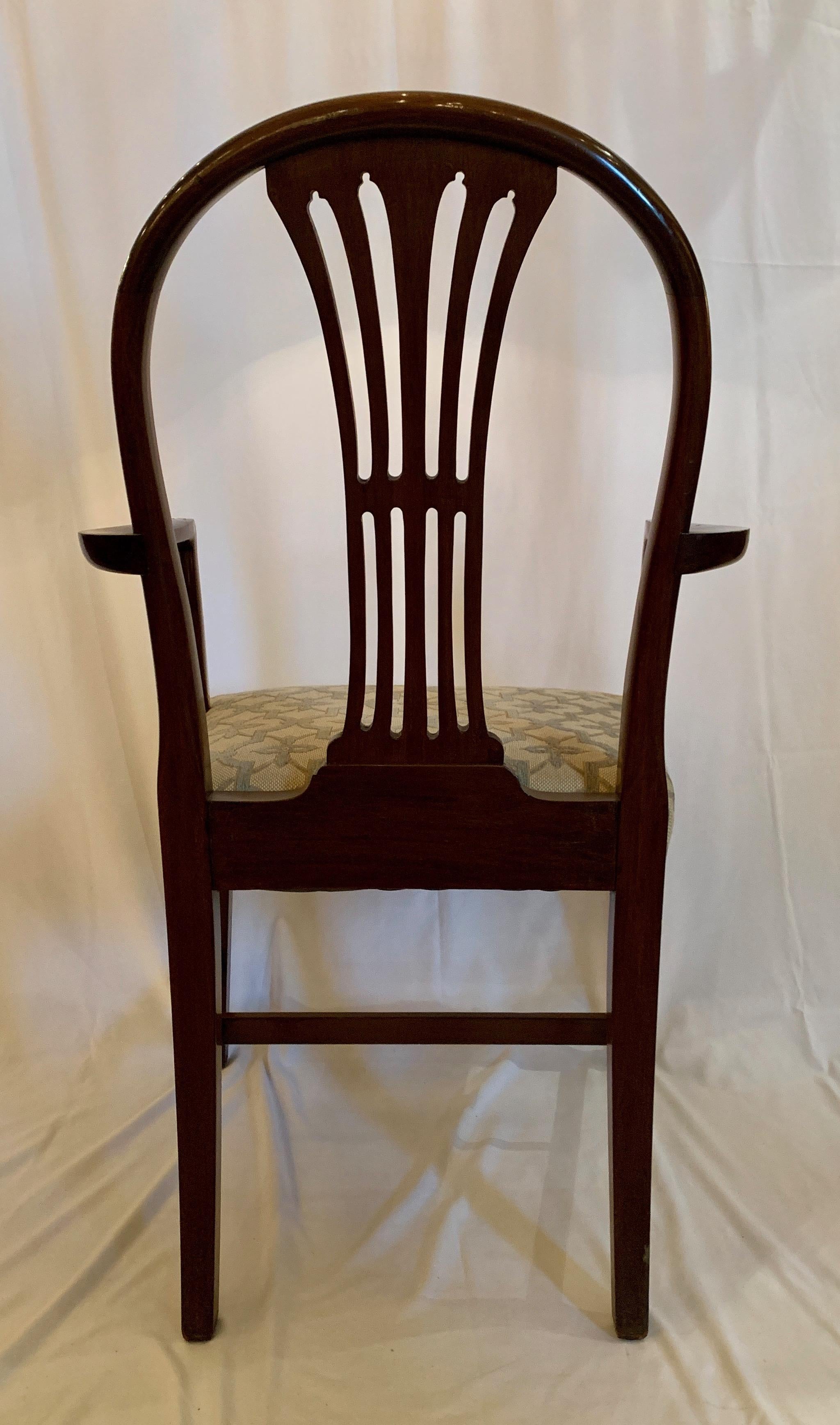 19th Century Pair of Antique English Mahogany Armchairs, circa 1880-1890