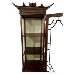 Pair Antique English Mahogany Chippendale Vitrines, Circa 1890