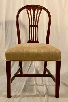 Pair of Antique English Mahogany Late 19th Century Side Chairs