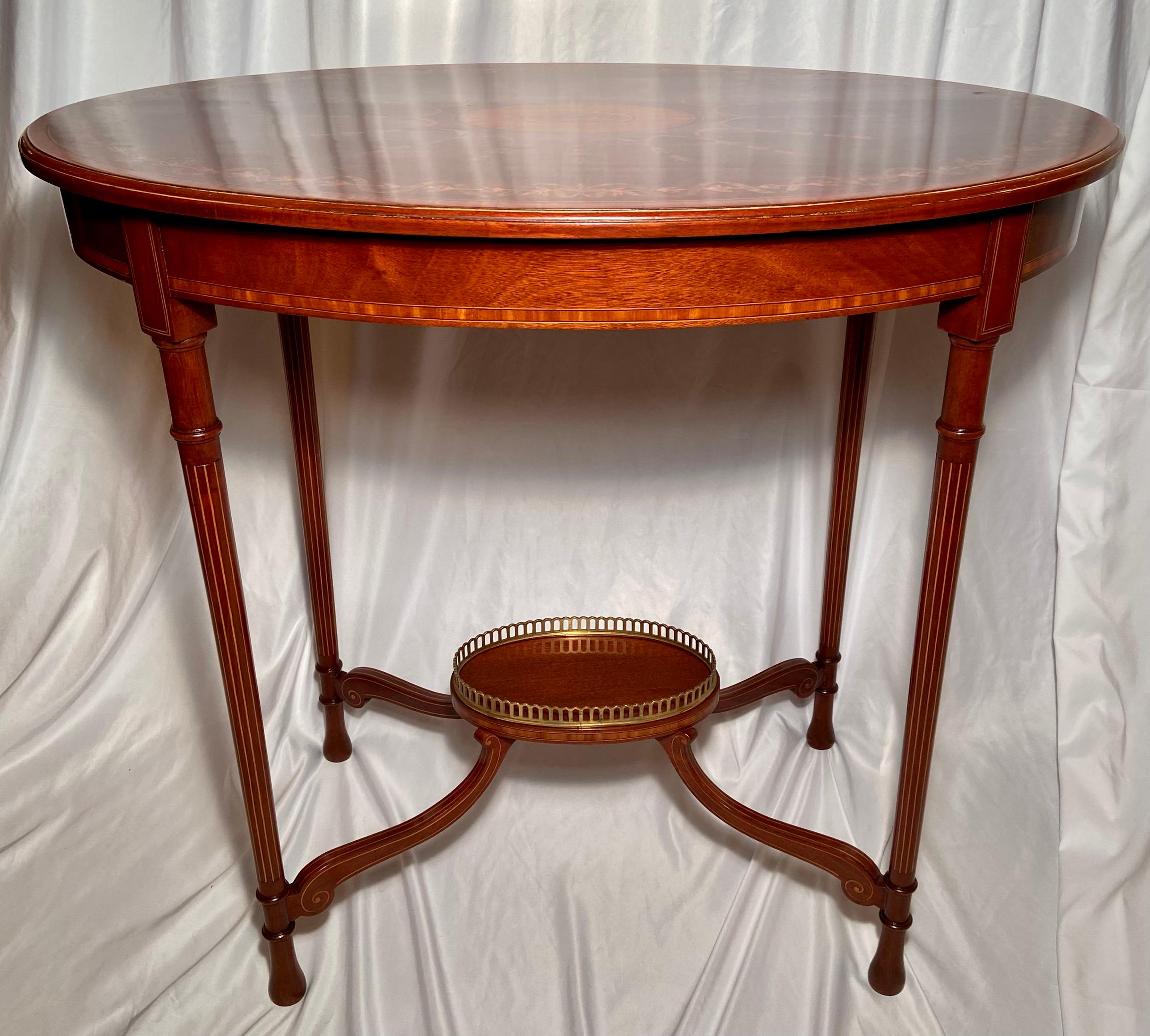 Pair of antique English mahogany occasional tables, circa 1880.

    