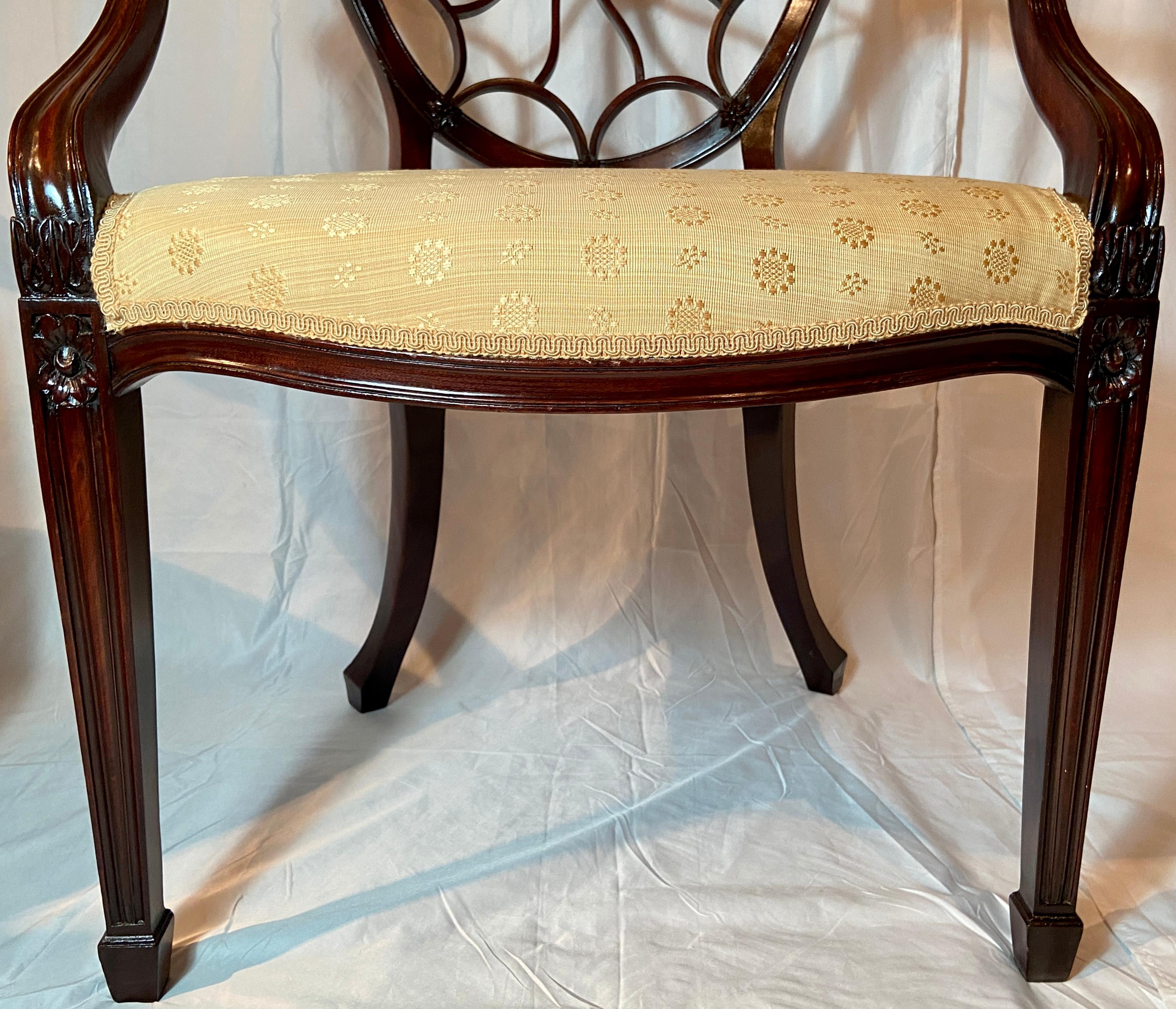 Pair Antique English Mahogany Round-Back Armchairs, circa 1865-1885 For Sale 3