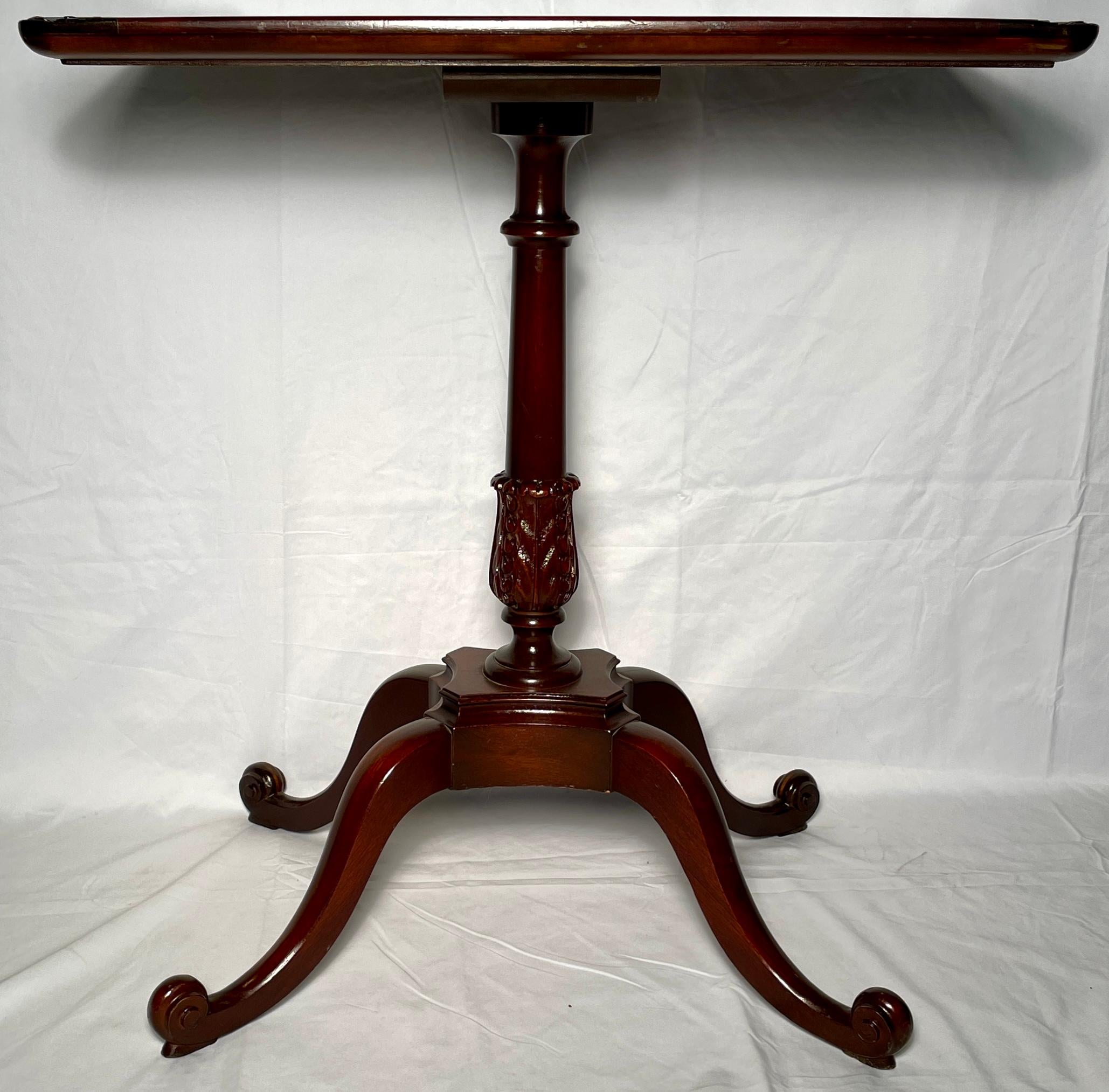 Pair Antique English Mahogany side tables, Circa 1900.