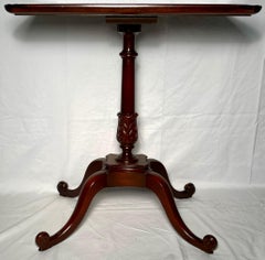 Pair Antique English Mahogany Side Tables, Circa 1900