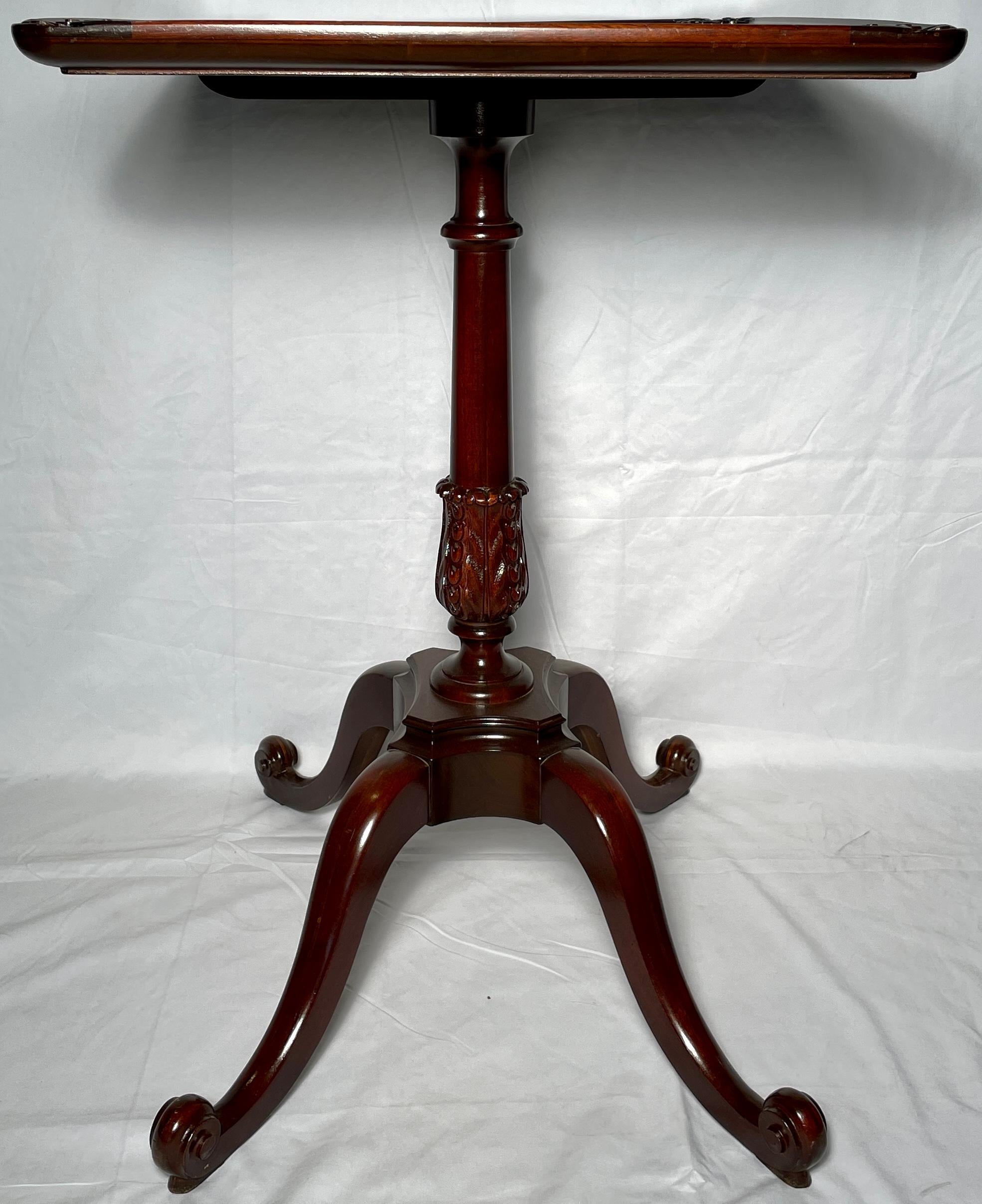20th Century Pair Antique English Mahogany Side Tables, Circa 1900 For Sale
