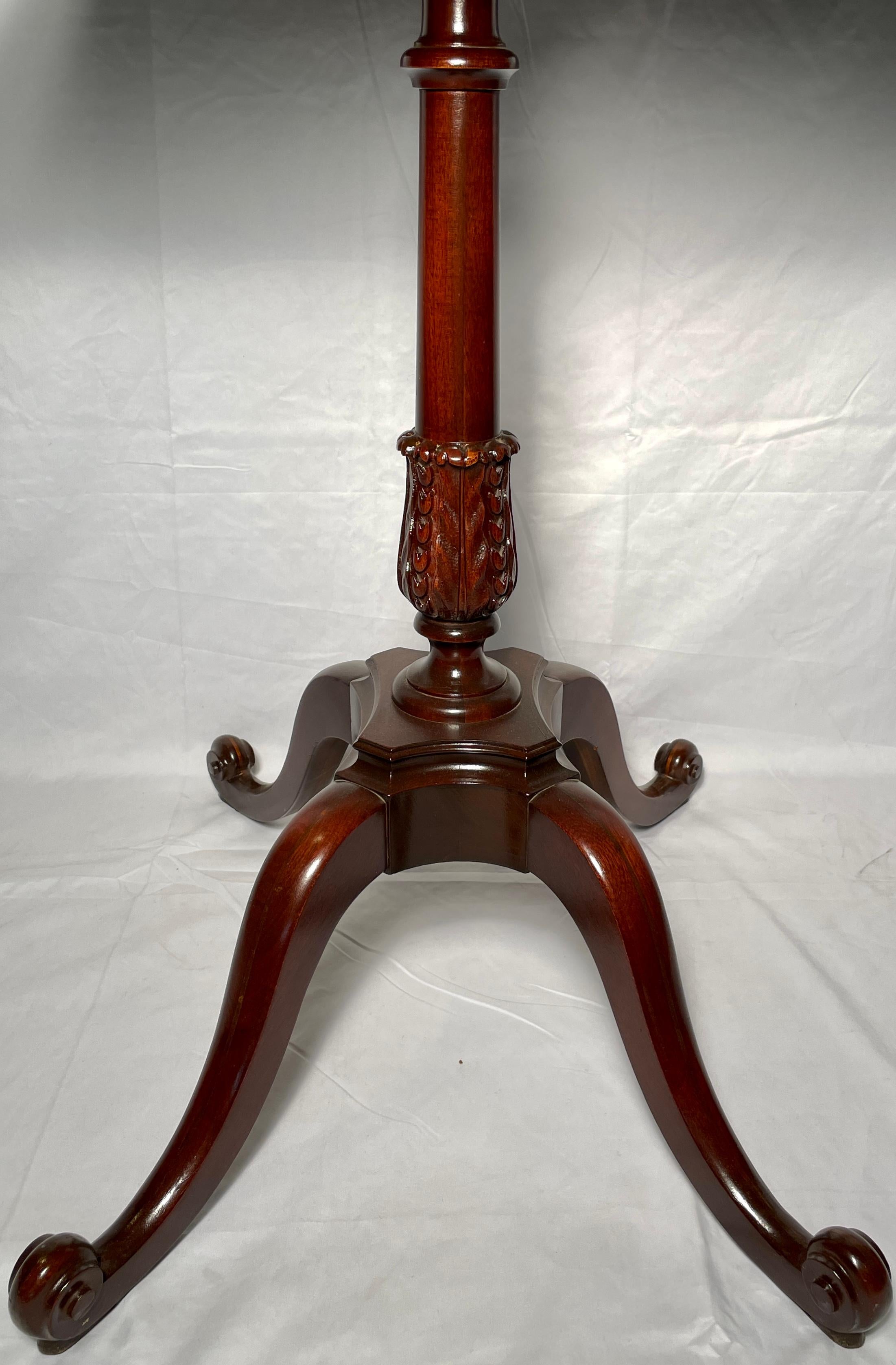 Pair Antique English Mahogany Side Tables, Circa 1900 For Sale 3