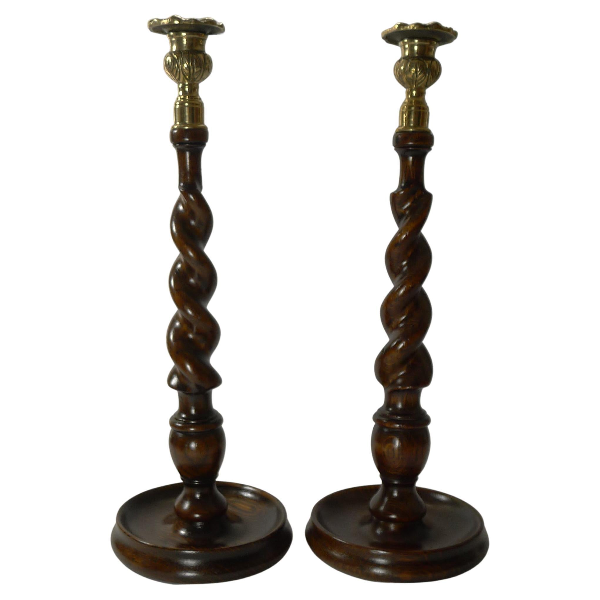 Antique English Brass Open Barley Twist Candlesticks at 1stDibs brass