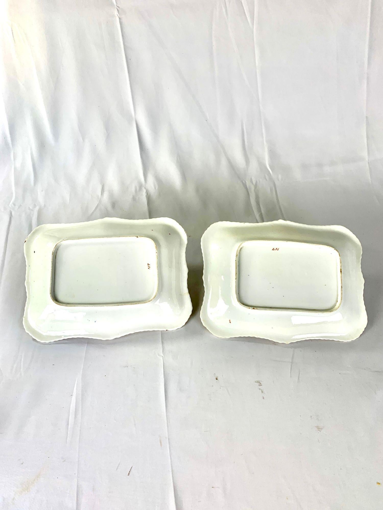 Paire de plats botaniques anglais anciens peints à la main vers 1830 en vente 4