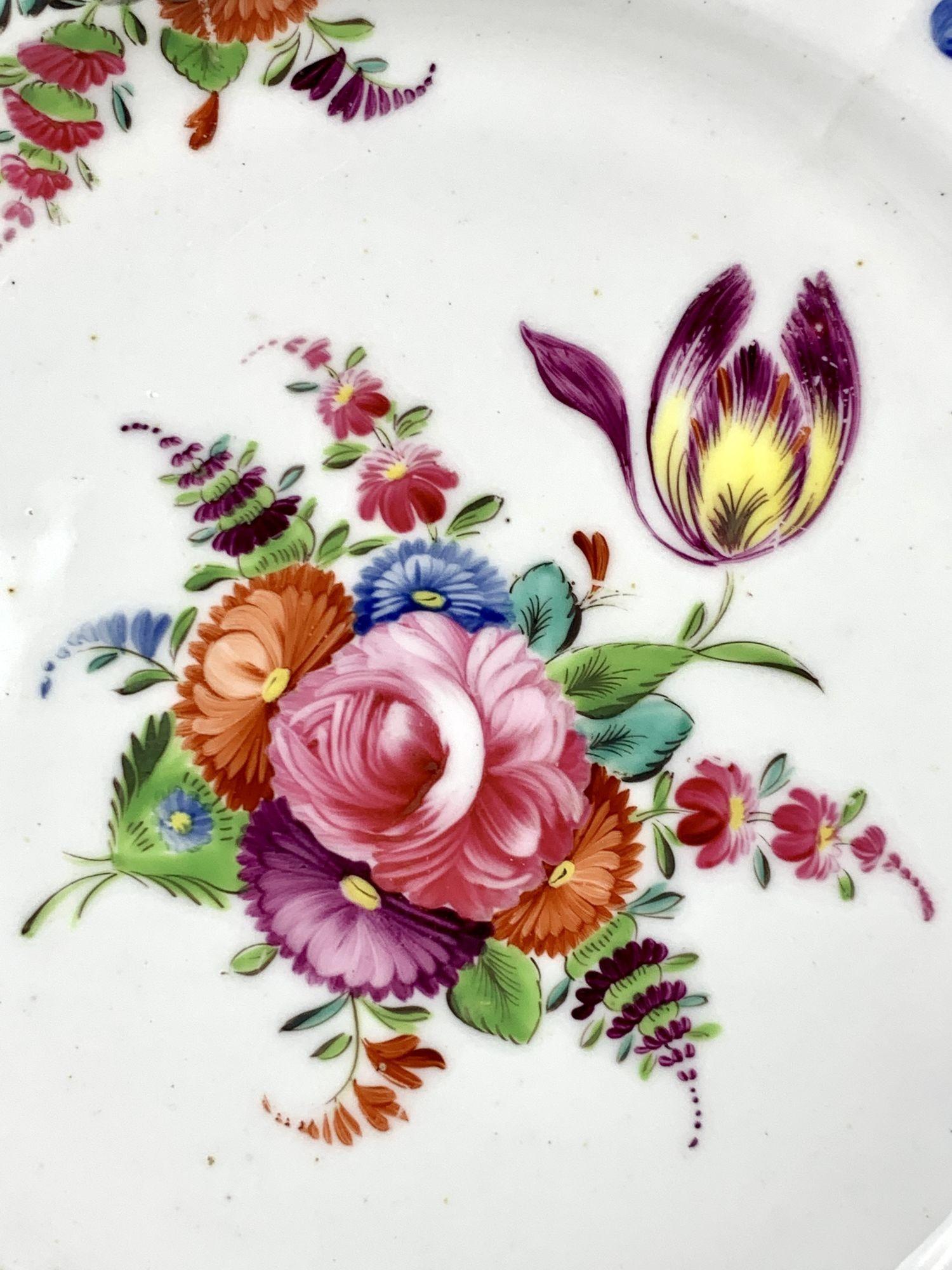 Hand-Painted Pair Antique English Porcelain Dishes Made by Coalport, Circa 1825 For Sale