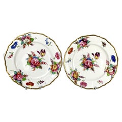 Pair Antique English Porcelain Dishes Made by Coalport, Circa 1825