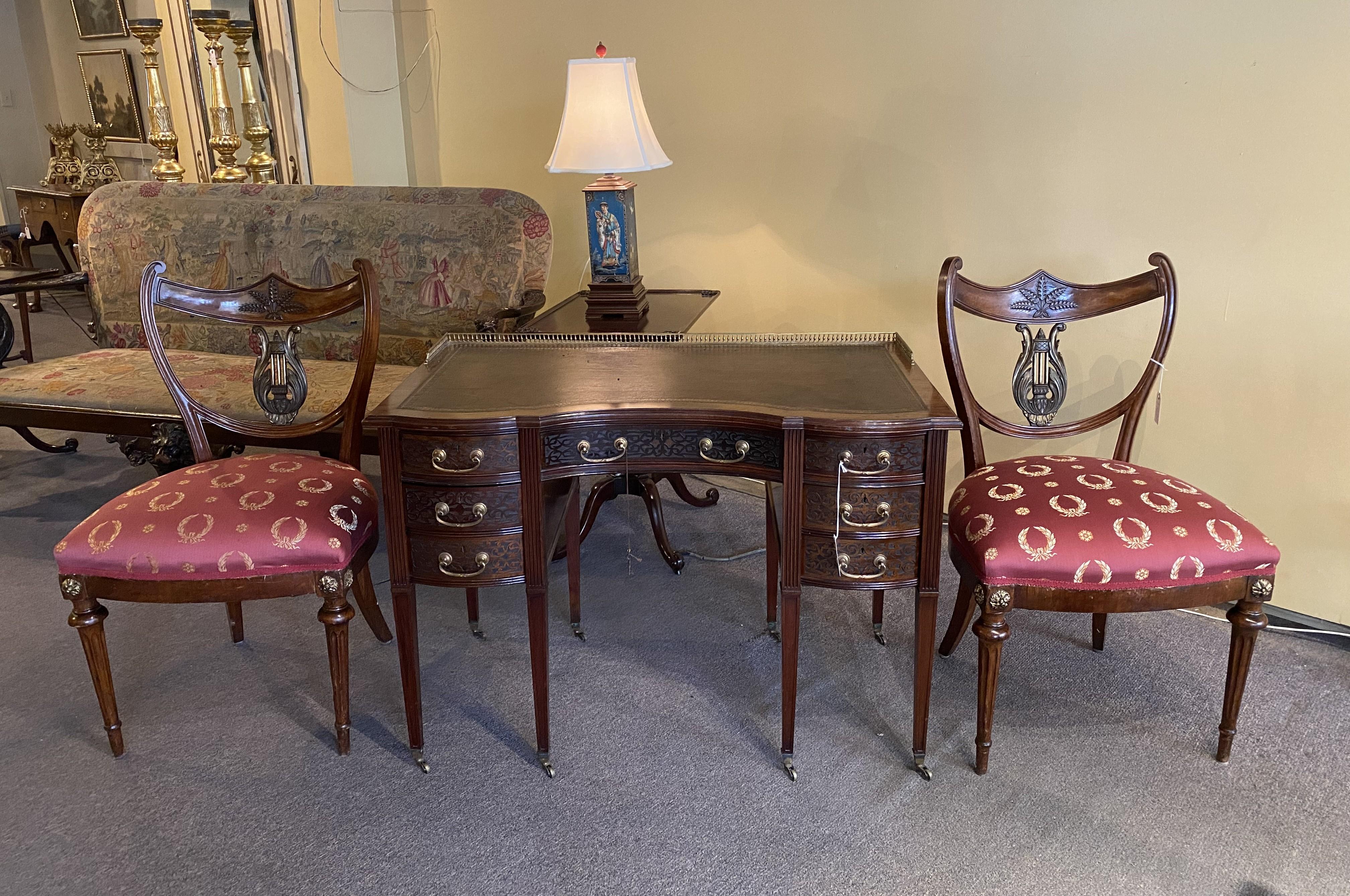 Pair Antique English Regency Mahogany Side Chairs, Circa 1820-1830 For Sale 2