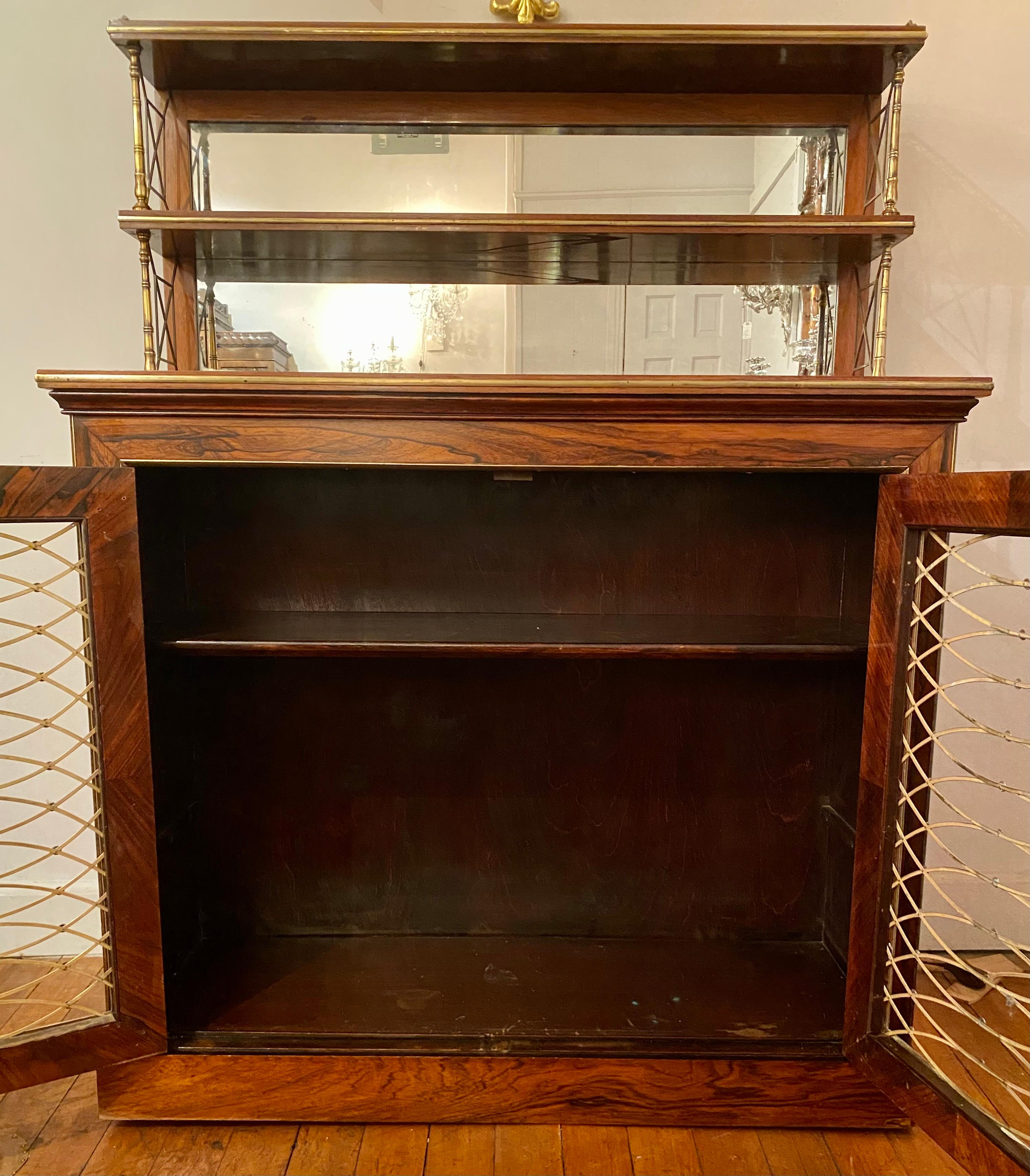 Pair of Antique English Regency Rosewood Cabinets, Circa 1880's In Good Condition For Sale In New Orleans, LA