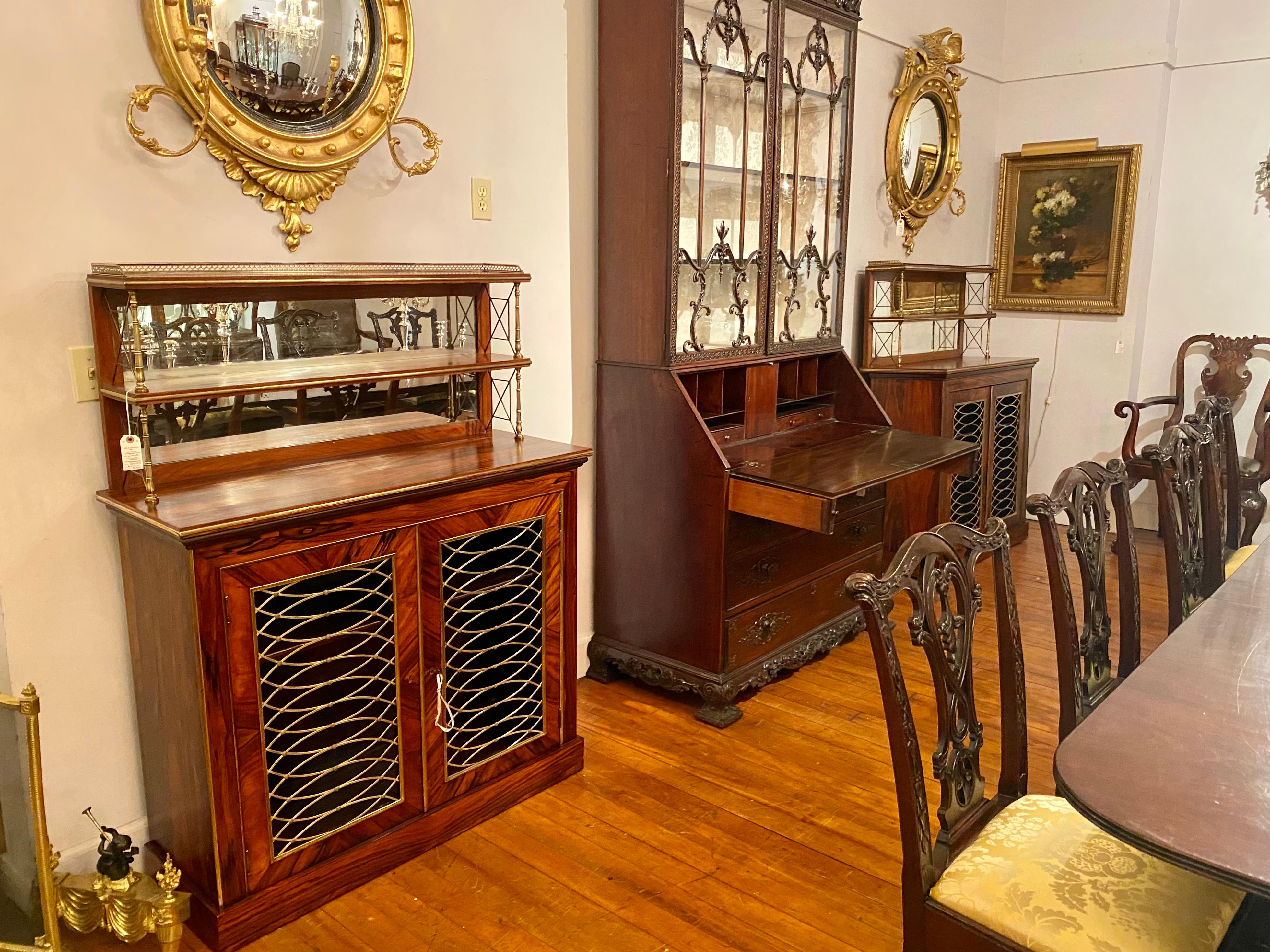 Pair of Antique English Regency Rosewood Cabinets, Circa 1880's For Sale 2