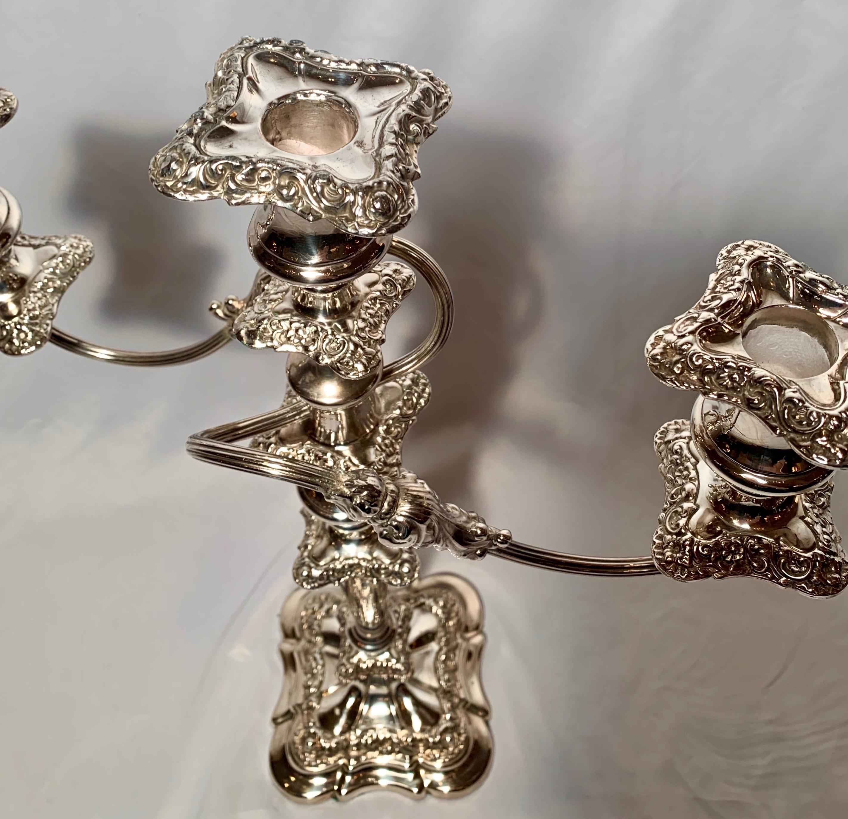 Pair of Antique English Sheffield Candelabras, circa 1880 In Good Condition In New Orleans, LA