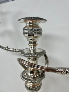 Pair Antique English Sheffield Silver Candelabra, Circa 1880-1900.