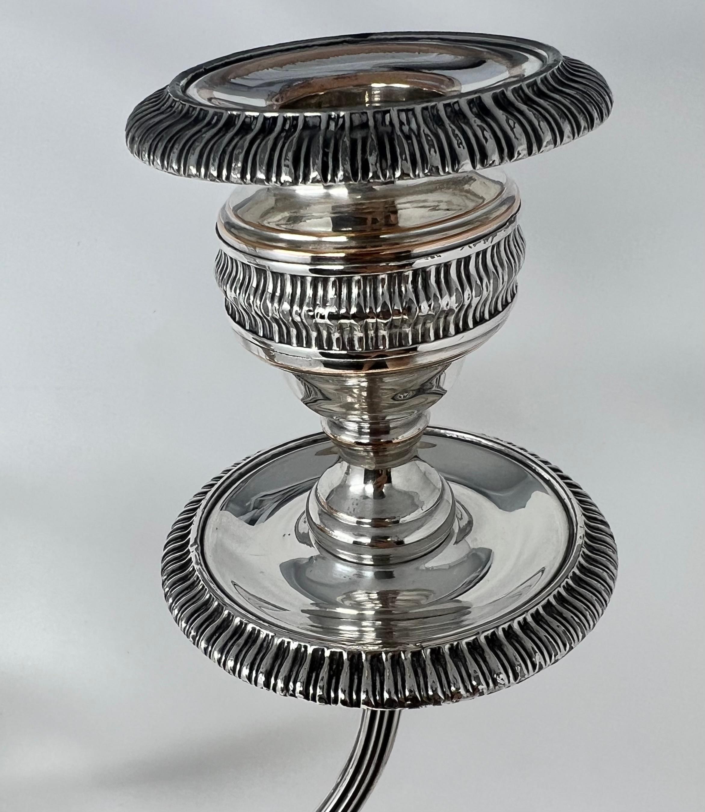 19th Century Pair Antique English Sheffield Silver Candelabra, Circa 1880-1900. For Sale