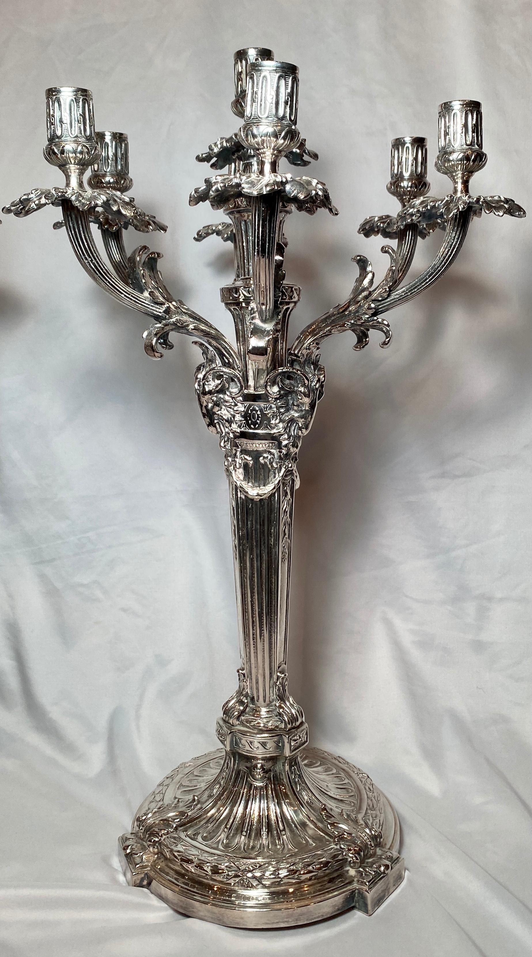 Pair Antique English Sheffield Silver Candelabra Retailed by 