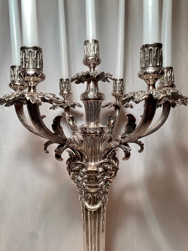 Pair Antique English Sheffield Silver Candelabra Retailed by 