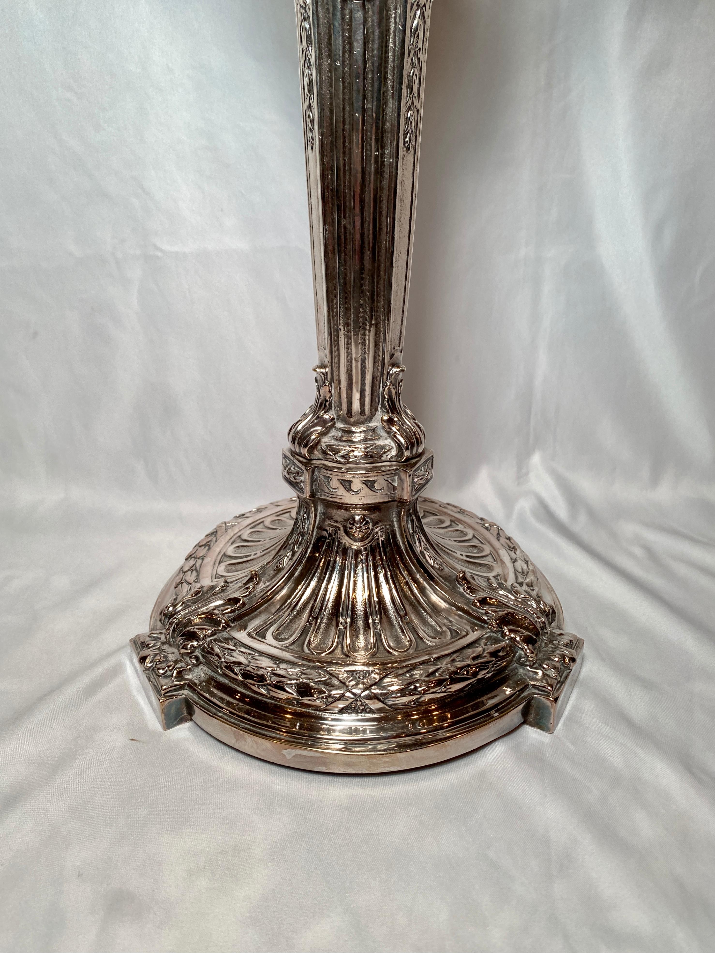 Pair Antique English Sheffield Silver Candelabra Retailed by 