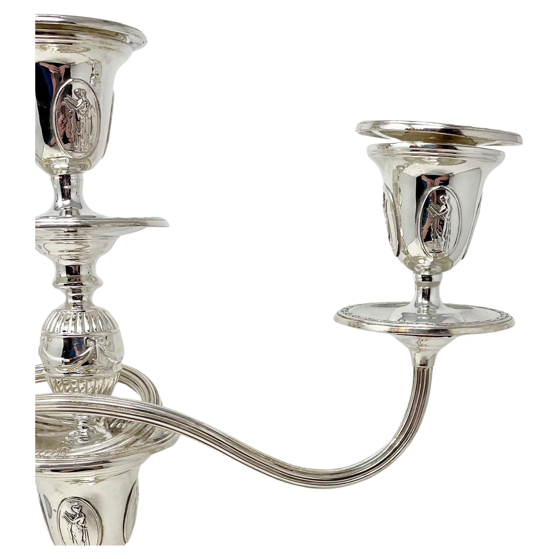 Argento Coppia di antichi candelabri inglesi in argento Sheffield 