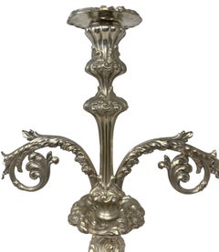 Pair Antique English Sheffield Silver Plated Candelabra, Circa 1890-1900.