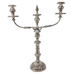 Pair Antique English Sheffield Silver-Plated Convertible Candelabra, Circa 1870.