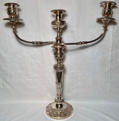 Pair Antique English Sheffield Silver-Plated Convertible Candelabra Circa 1880's