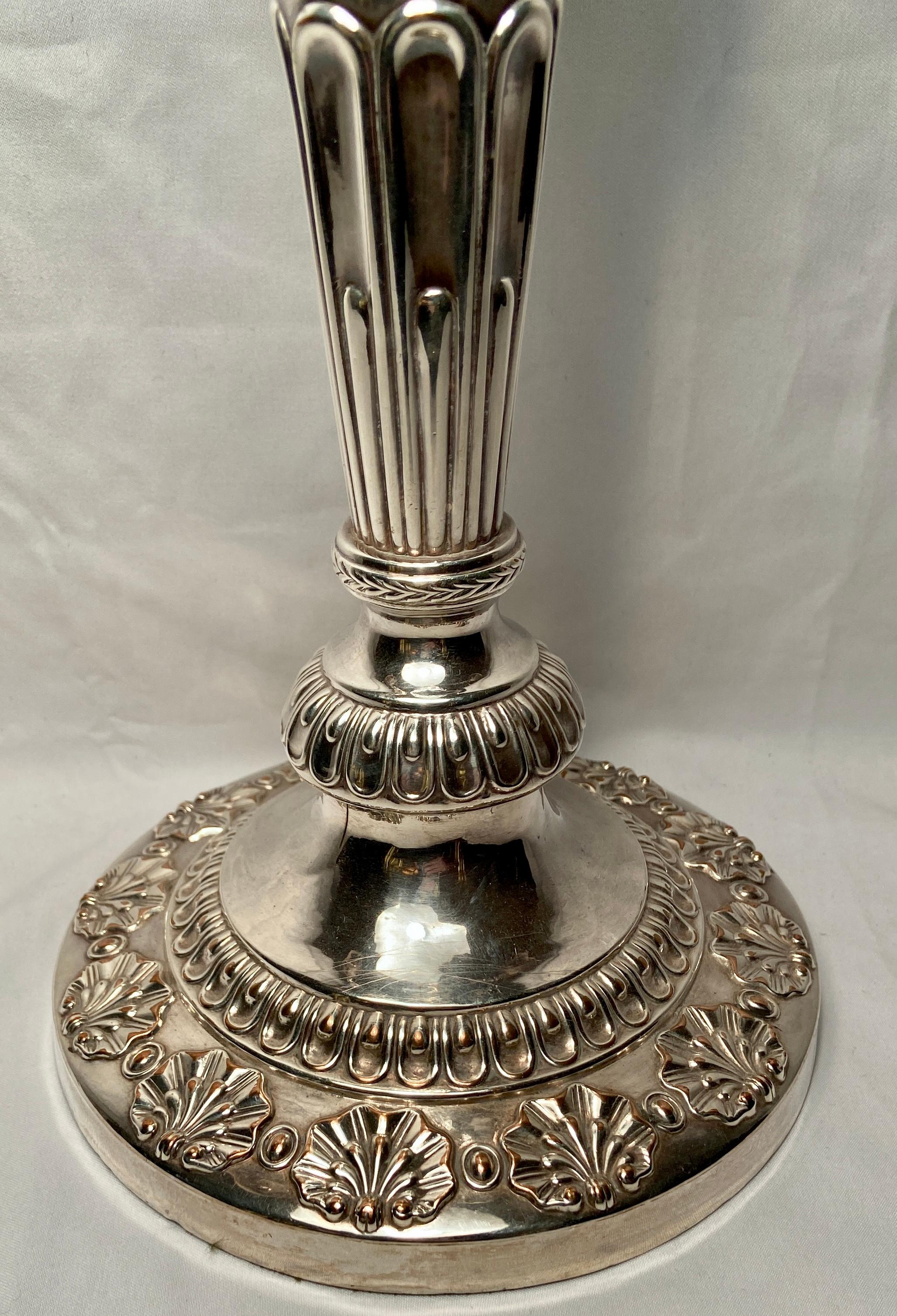 Pair Antique English Sheffield Silver-Plated Convertible Candelabra Circa 1880's 1