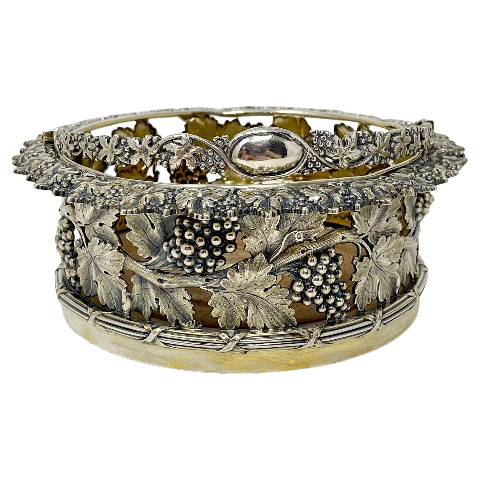 Par de posavasos ingleses antiguos de plata de ley de Sheffield Ca. 1830 siglo XIX en venta