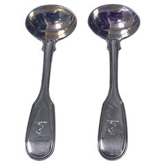 Pair Vintage English Silver master Salt Spoons London 1832 Lias Bros