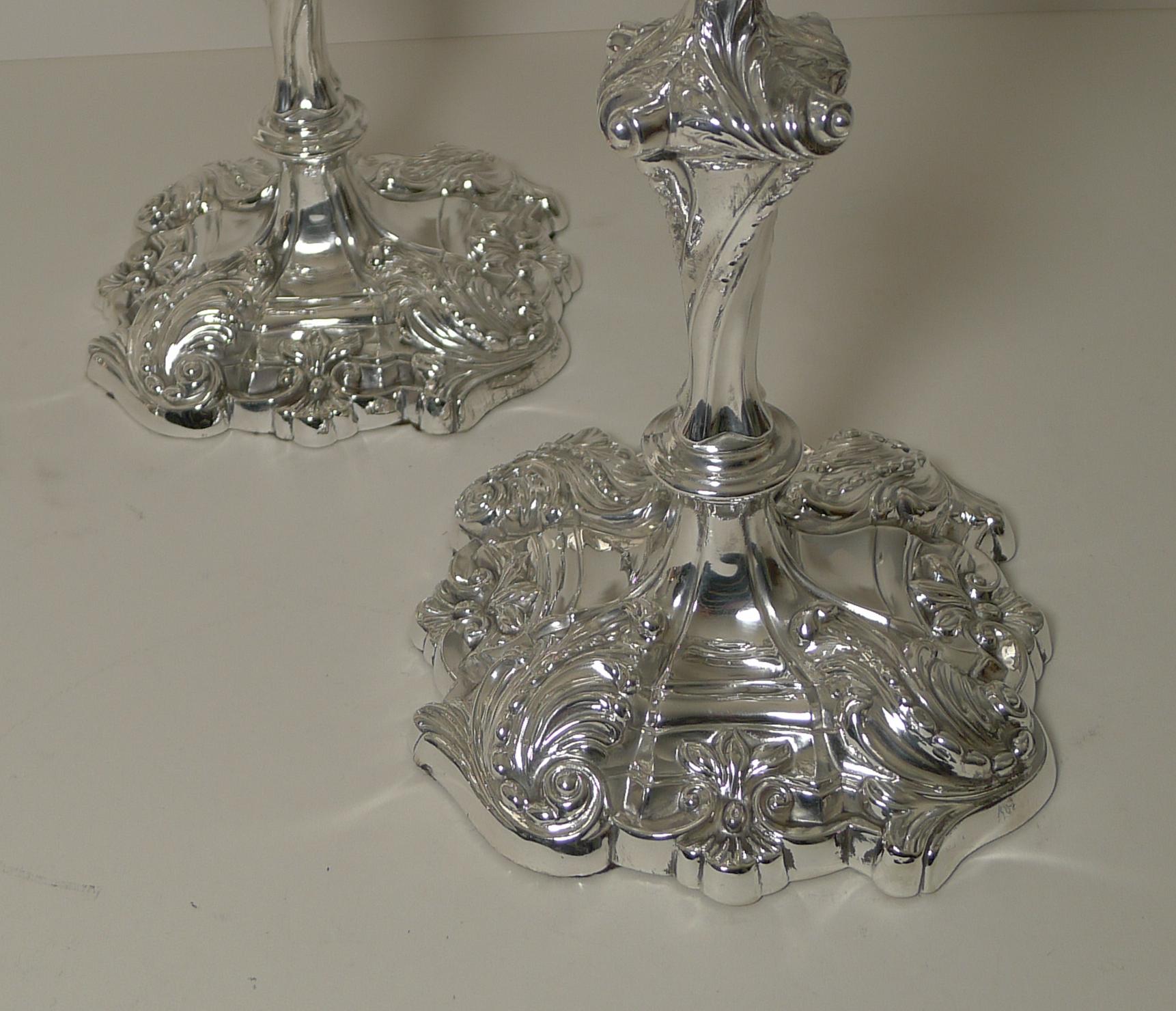 Pair Antique English Silver Plated Candelabra by Jenkins & Timm, c.1900 5