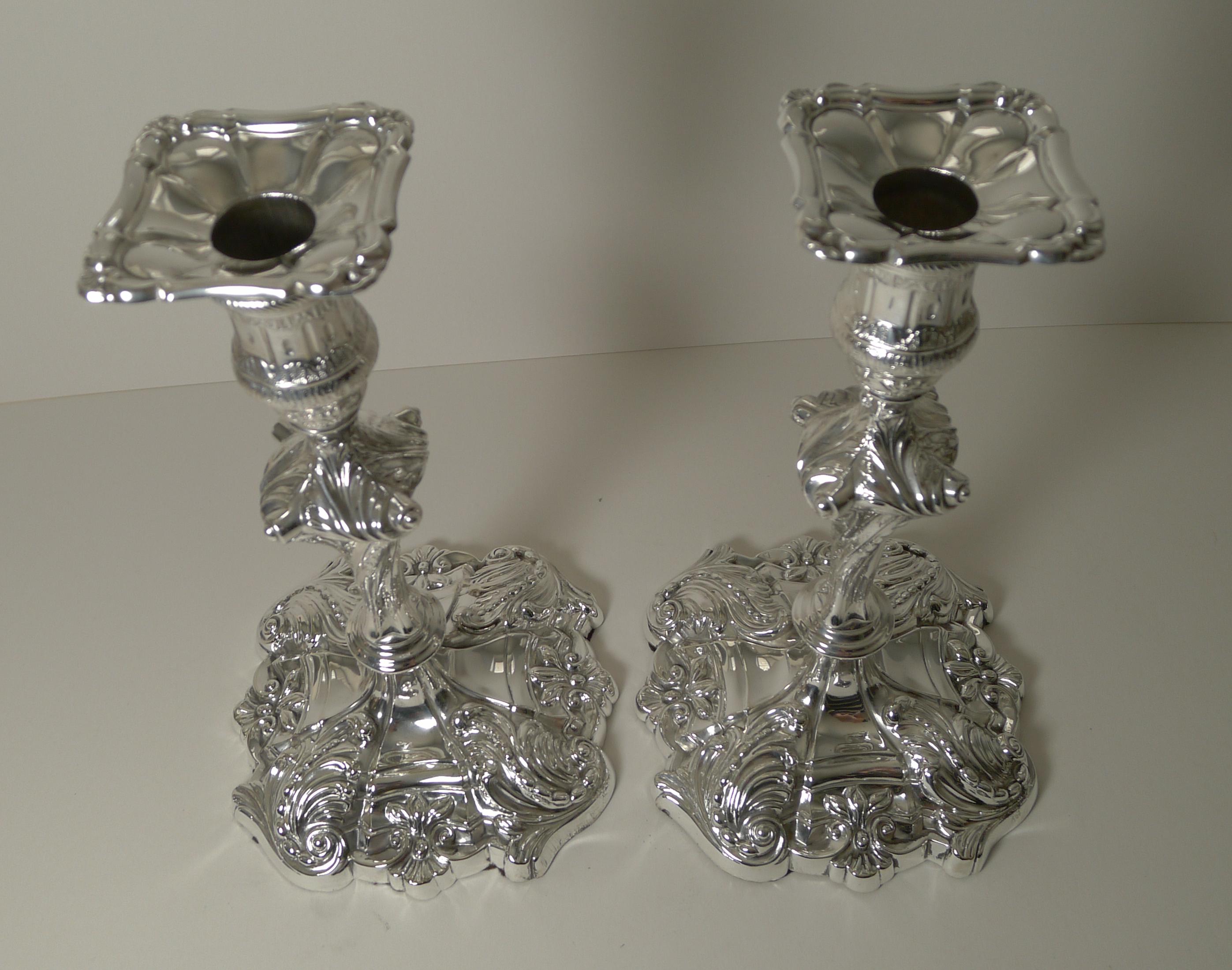 Pair Antique English Silver Plated Candelabra by Jenkins & Timm, c.1900 2
