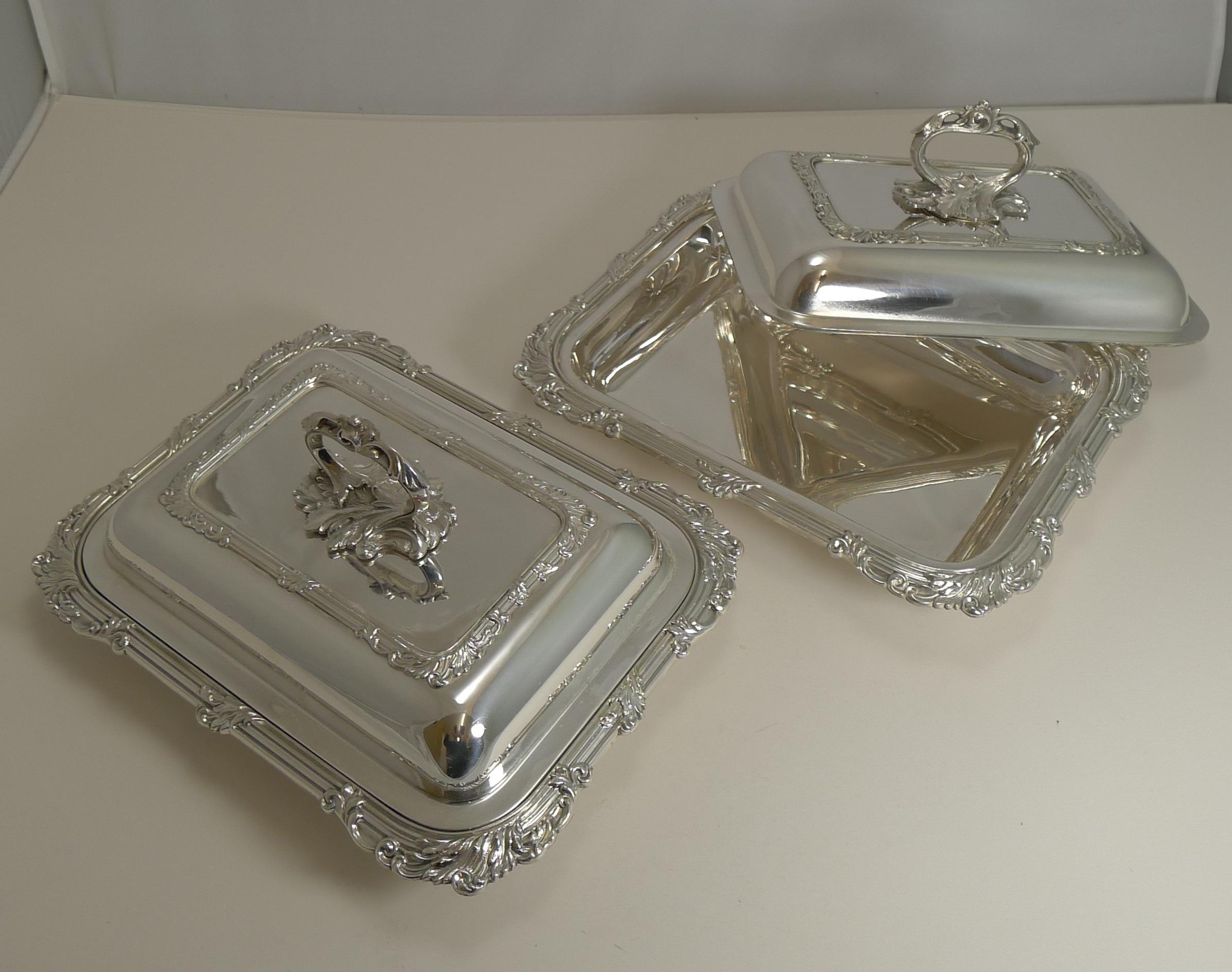 Pair of Antique English Silver Plated Entree Dishes by James Dixon & Sons 15