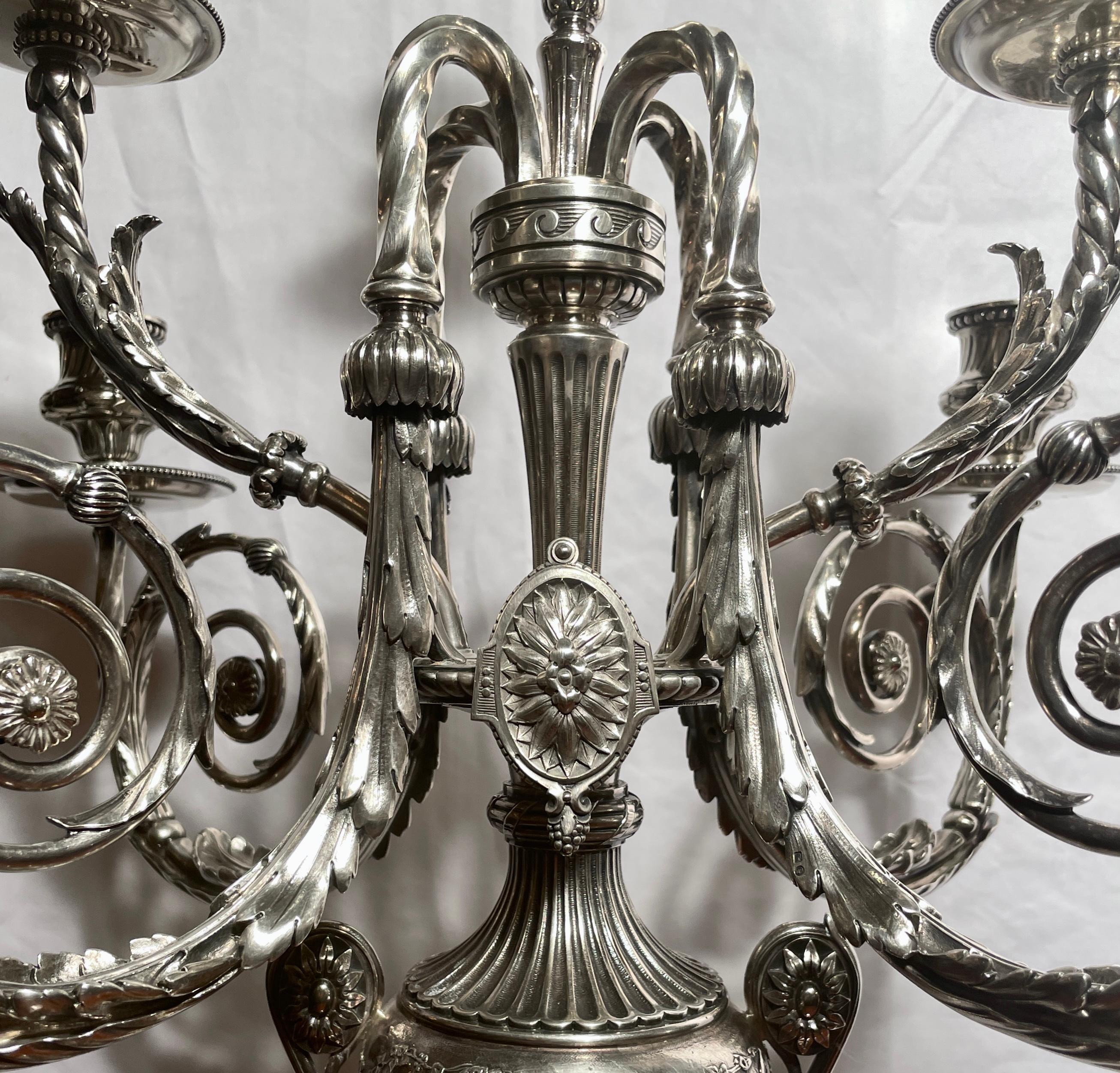 Pair Antique English Sterling Silver 8 Light Candelabra Hallmarked 