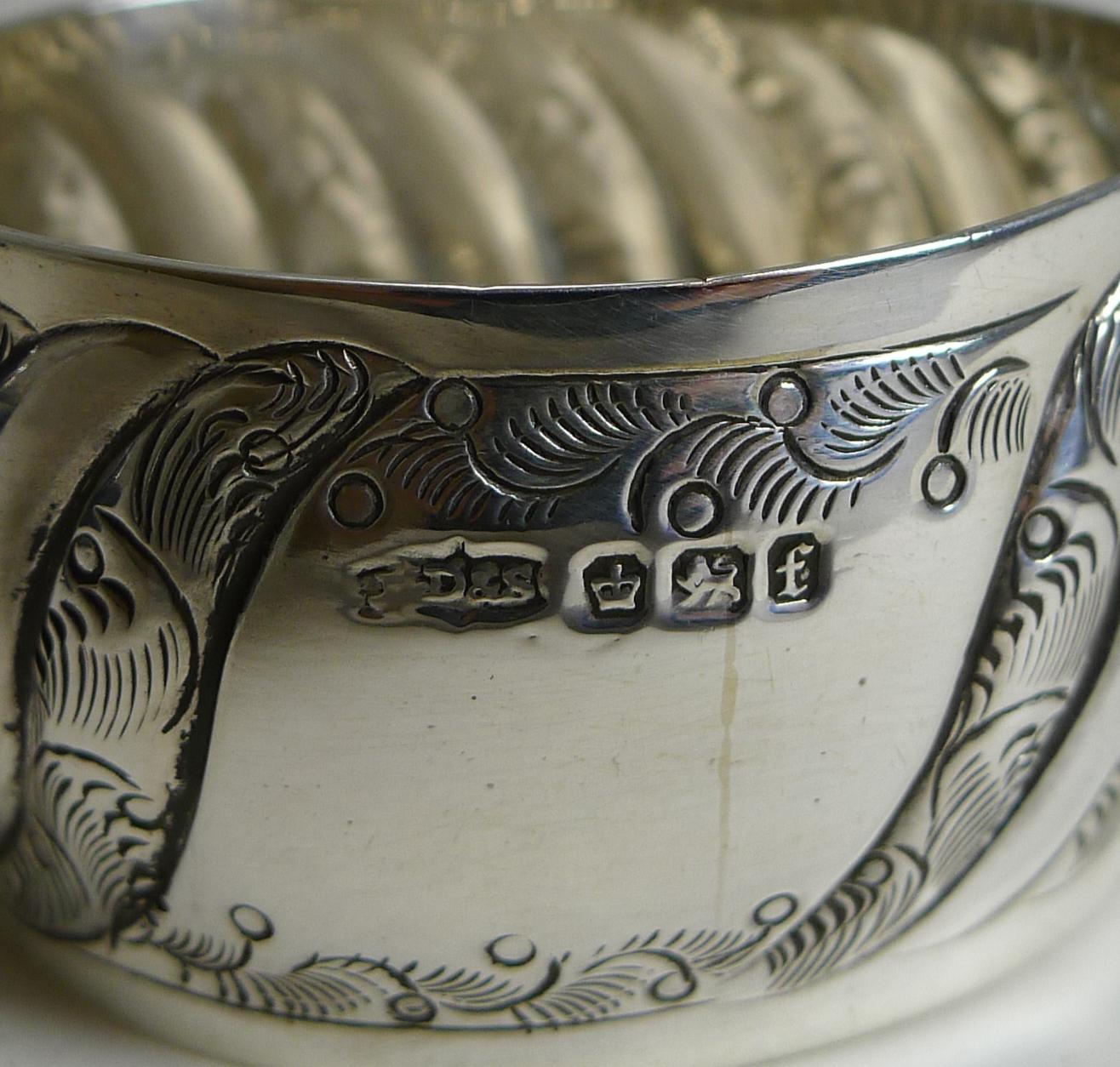 Pair of Antique English Sterling Silver Napkin Rings, 1898 1