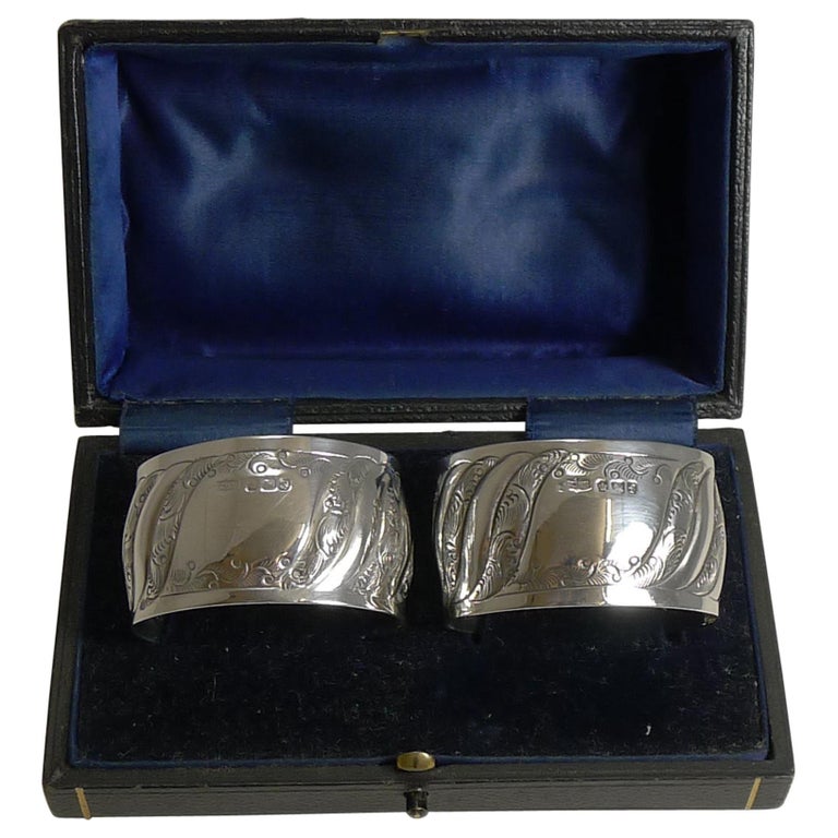 Pair of Antique English Sterling Silver Napkin Rings, 1898 For Sale at  1stDibs | vintage sterling silver napkin rings, vintage silver napkin rings,  antique silver napkin rings