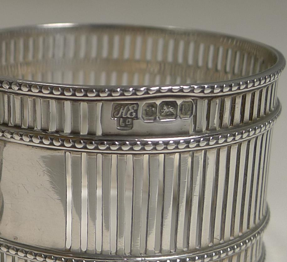 Pair Antique English Sterling Silver Napkin Rings - 1902 4