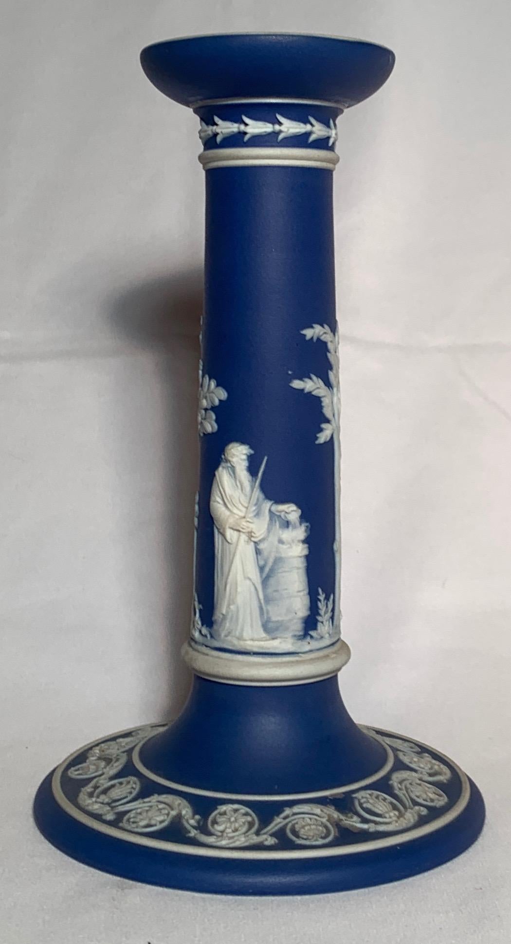 Pair of Antique English Wedgwood Candlesticks, circa 1900 In Good Condition For Sale In New Orleans, LA
