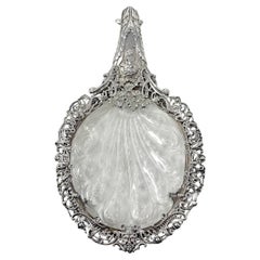 Pair Antique English "William Comyns" Cut Crystal & Sterling Silver Candy Dishes