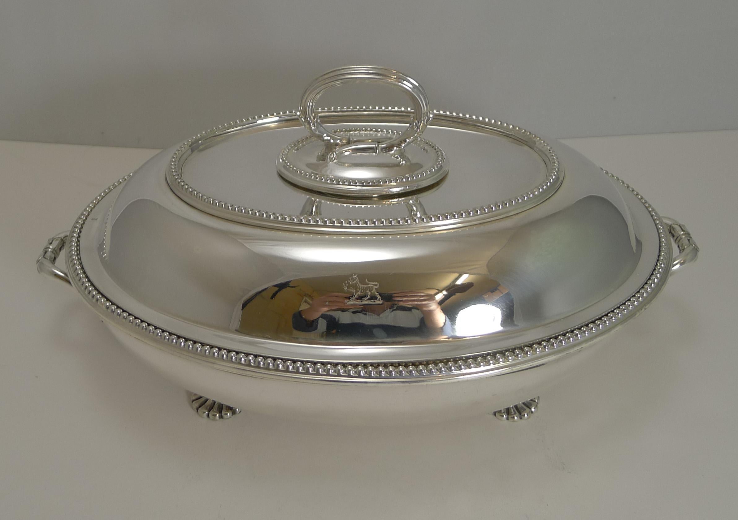 Victorian Antique Entree / Chafing Dishes by Stephen Smith and Son of Covent Garden, Pair