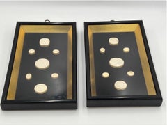 Pareja, Antiguas vitrinas calcográficas enmarcadas Grand Tour