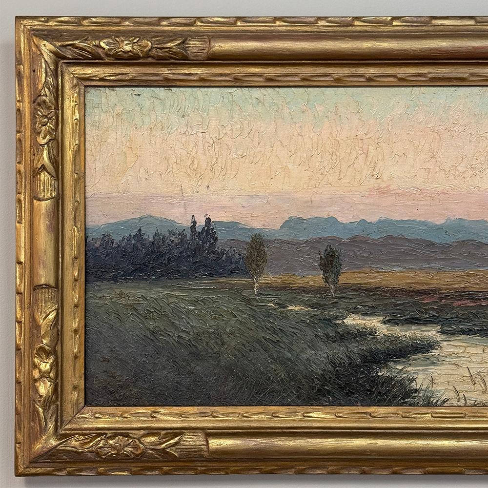 Pair Antique Framed Oil Paintings on Board by A. Roger 3