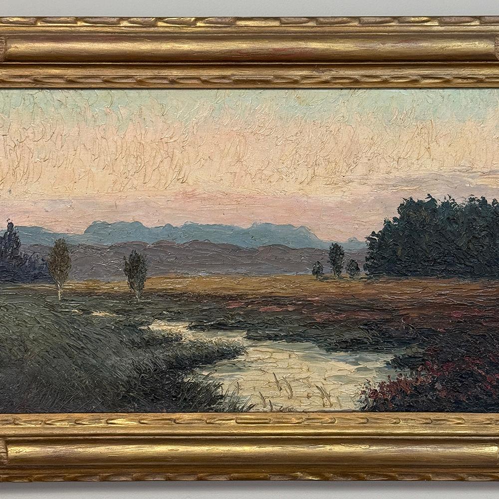 Pair Antique Framed Oil Paintings on Board by A. Roger 4