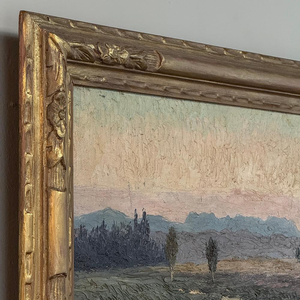 Pair Antique Framed Oil Paintings on Board by A. Roger 9