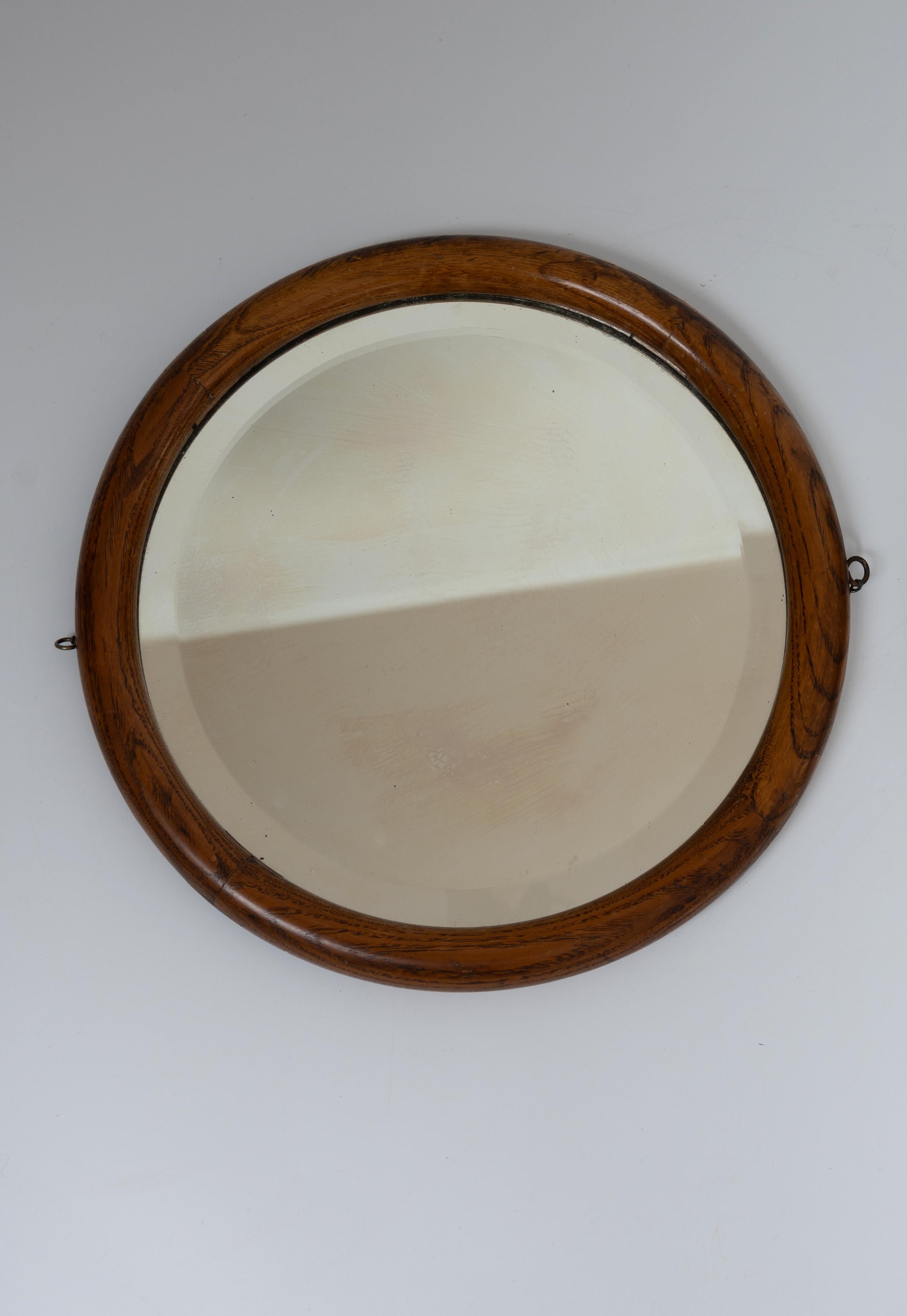Pair Antique French 19th Century Round Porthole Mirrors For Sale 4